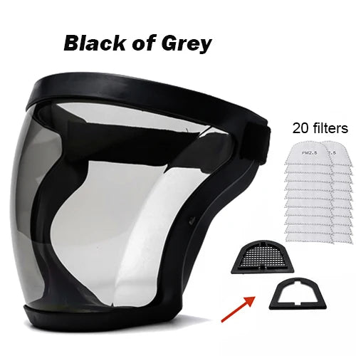 Transparenter Vollgesichtsschutz Wiederverwendbar Staubdicht Antibeschlag
