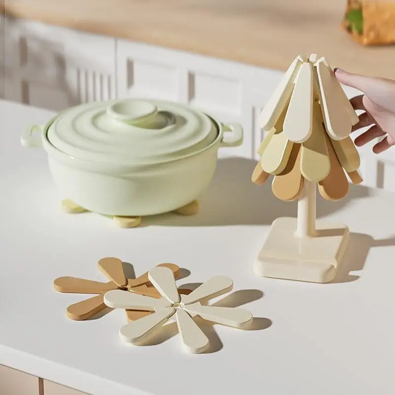 Hitzebeständige Baum-Design Untersetzer aus Silikon für Tischschutz