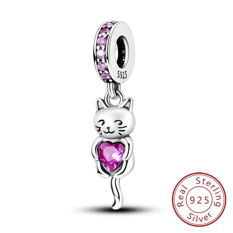 925er Sterlingsilber Charms mit Tiermotiven und Zirkon