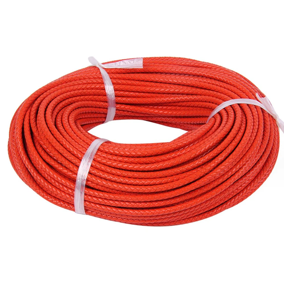 Buntes geflochtenes Echtleder-Armband, 2 Meter, 3-6 mm-Yabubest - Home & More