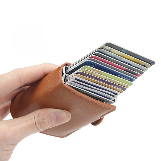 Sichere RFID-Box aus Aluminium - PU-Leder für 12 Karten – elegant - kompakt