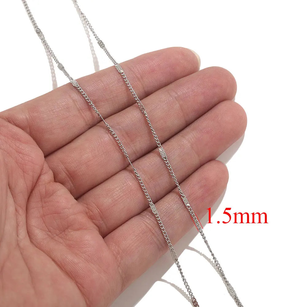 2 Meter Edelstahlkette für DIY Schmuckherstellung mit Goldbeschichtung