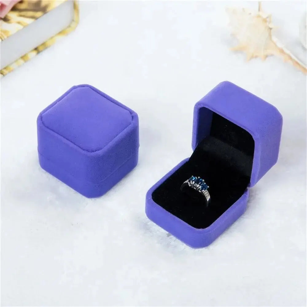 Samt Schmuckbox Organizer für Halskette Ringe Ohrringe Geschenk Verpackung