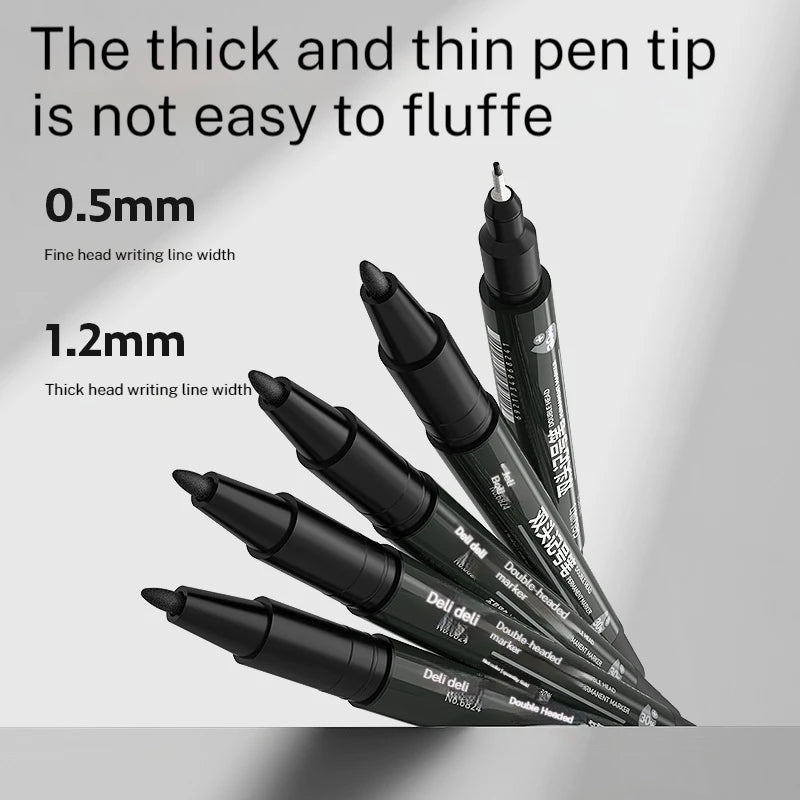 Doppelseitiges ölbasiertes Marker Set 12 Farben feine dicke Spitze