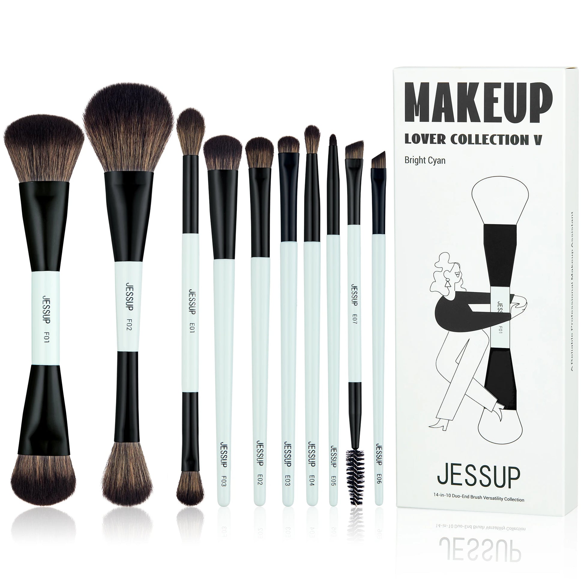 Jessup Make-up-Pinsel-Set für präzises Schminken-Yabubest - Home & More
