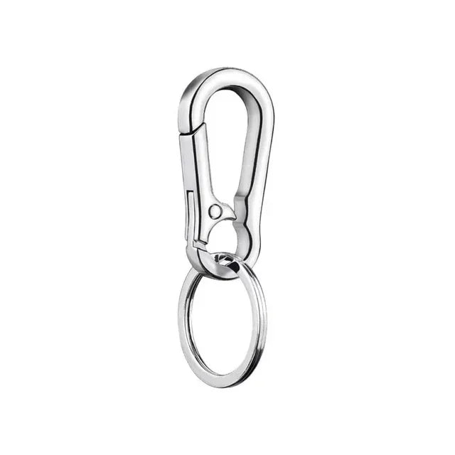 Edelstahl Karabiner Schlüsselanhänger mit Doppelring für Outdoor - Auto