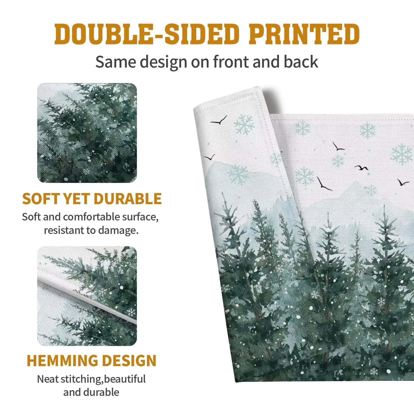 Weihnachts Tischsets wasserdicht und schmutzabweisend für festliche Tafeln