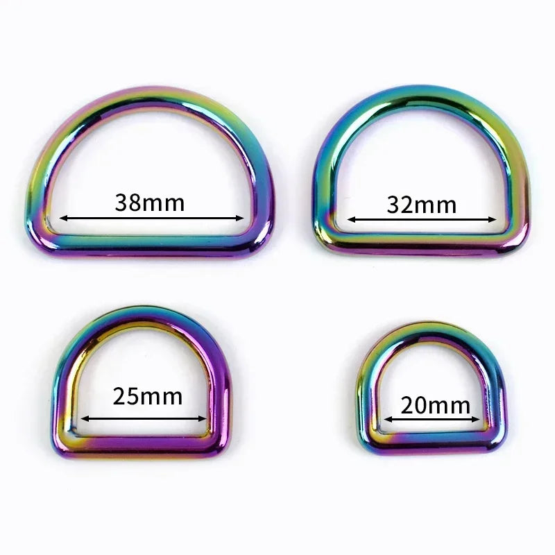 Metall Regenbogen Gurtschnallen 12er Set für Taschen und Gürtel