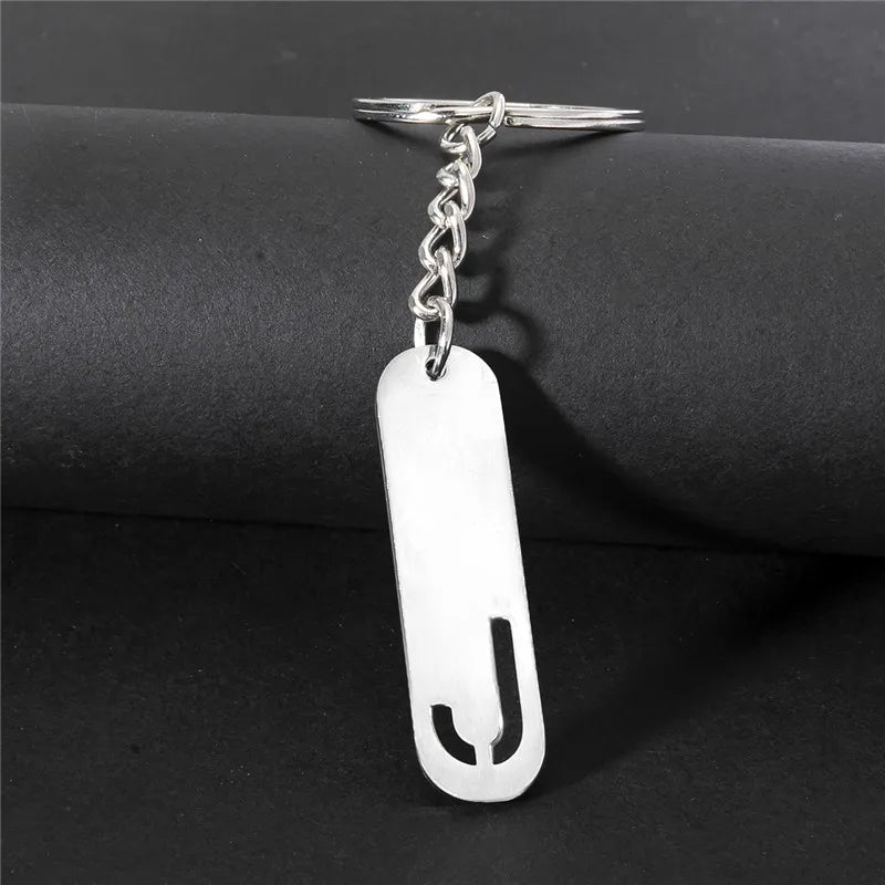 Edelstahl A-Z Buchstaben Schlüsselanhänger Metall Charm Unisex Geschenk