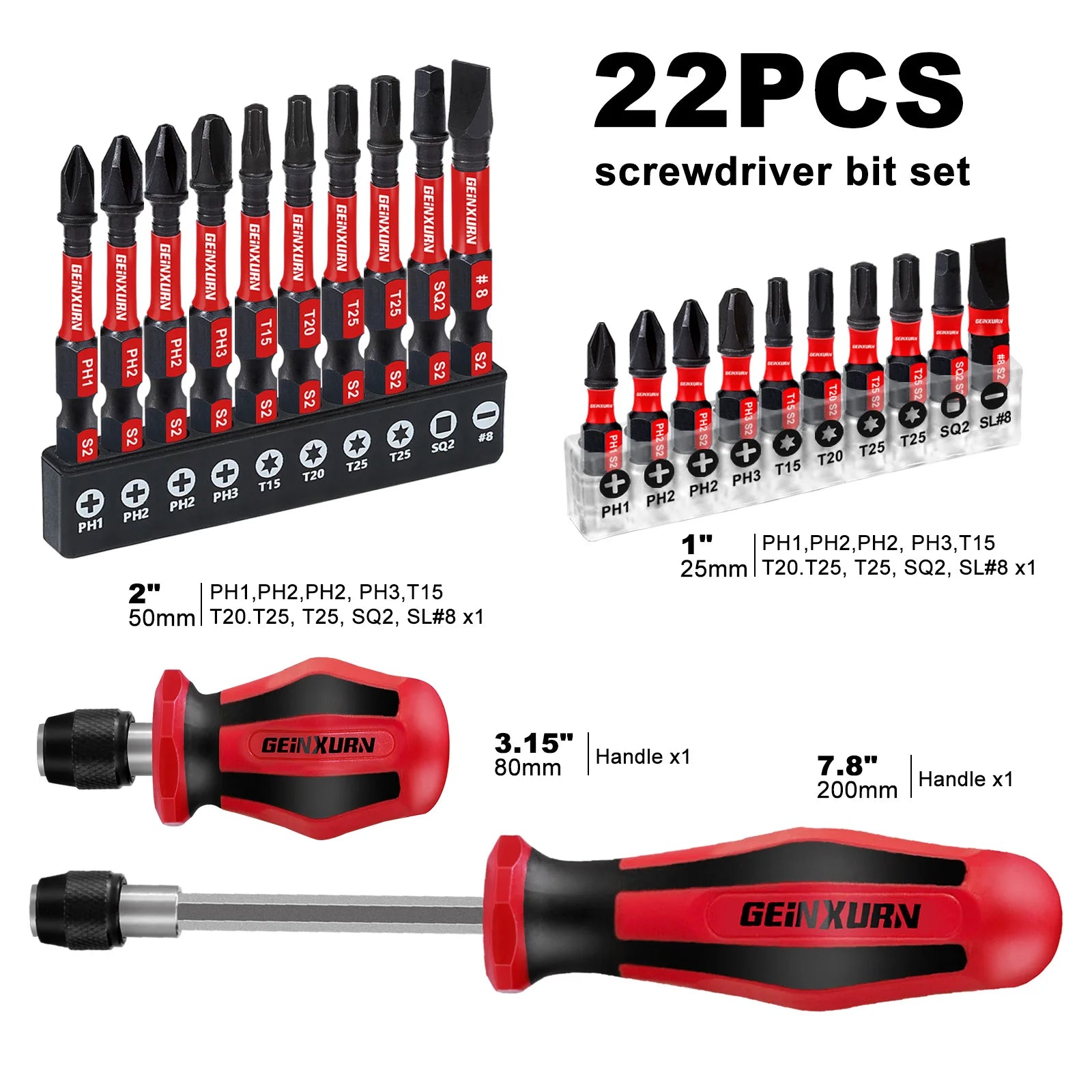 Manuelles Schraubendreher Set mit magnetischem Griff und wechselbaren Bits