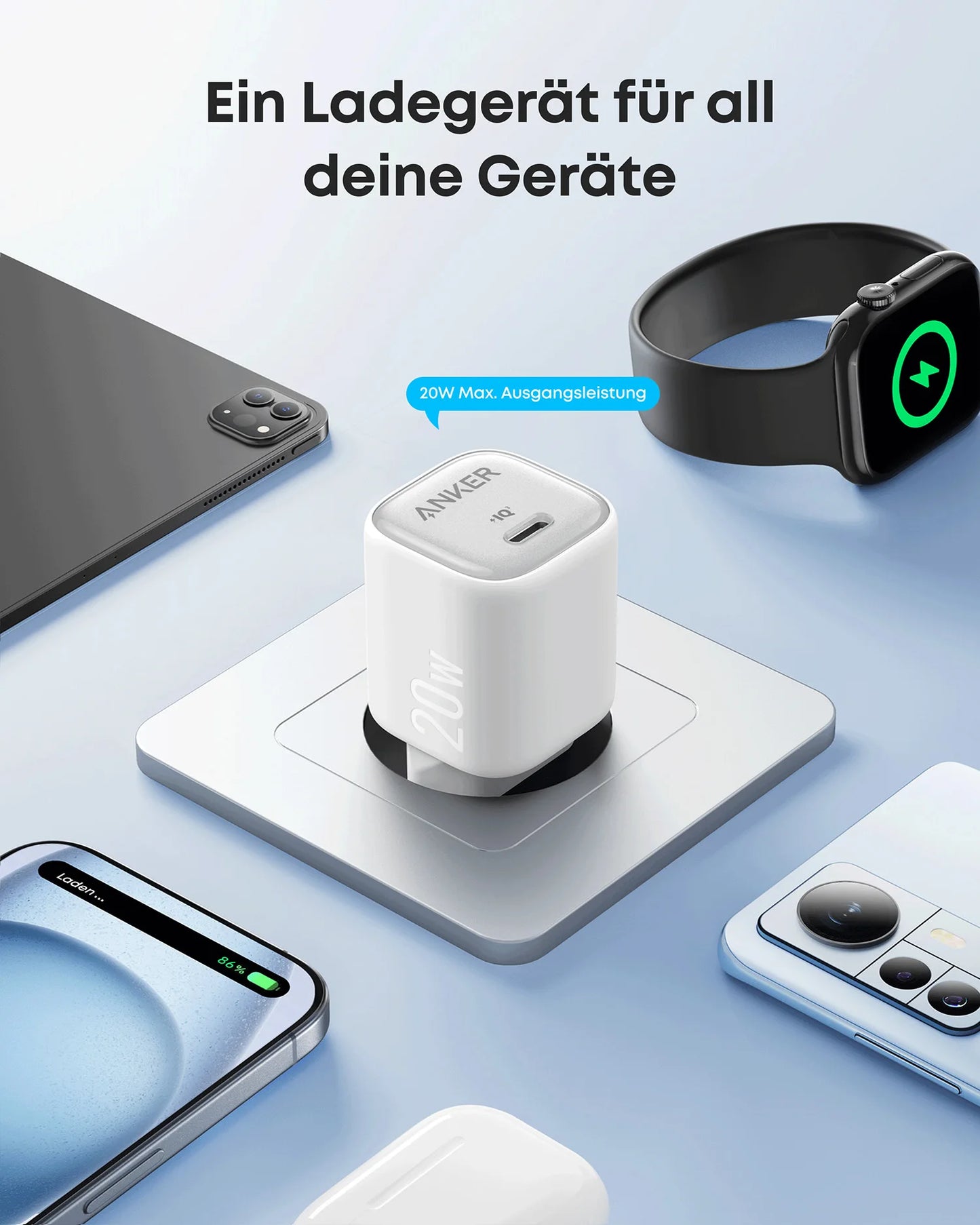 20W USB-C Schnellladegerät mit Ice-Chip Kühlung - klappbarem Stecker