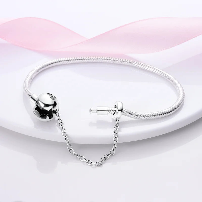 Armband Silber 925 mit Stern Mond Sonne und Grünem Zirkon Charm