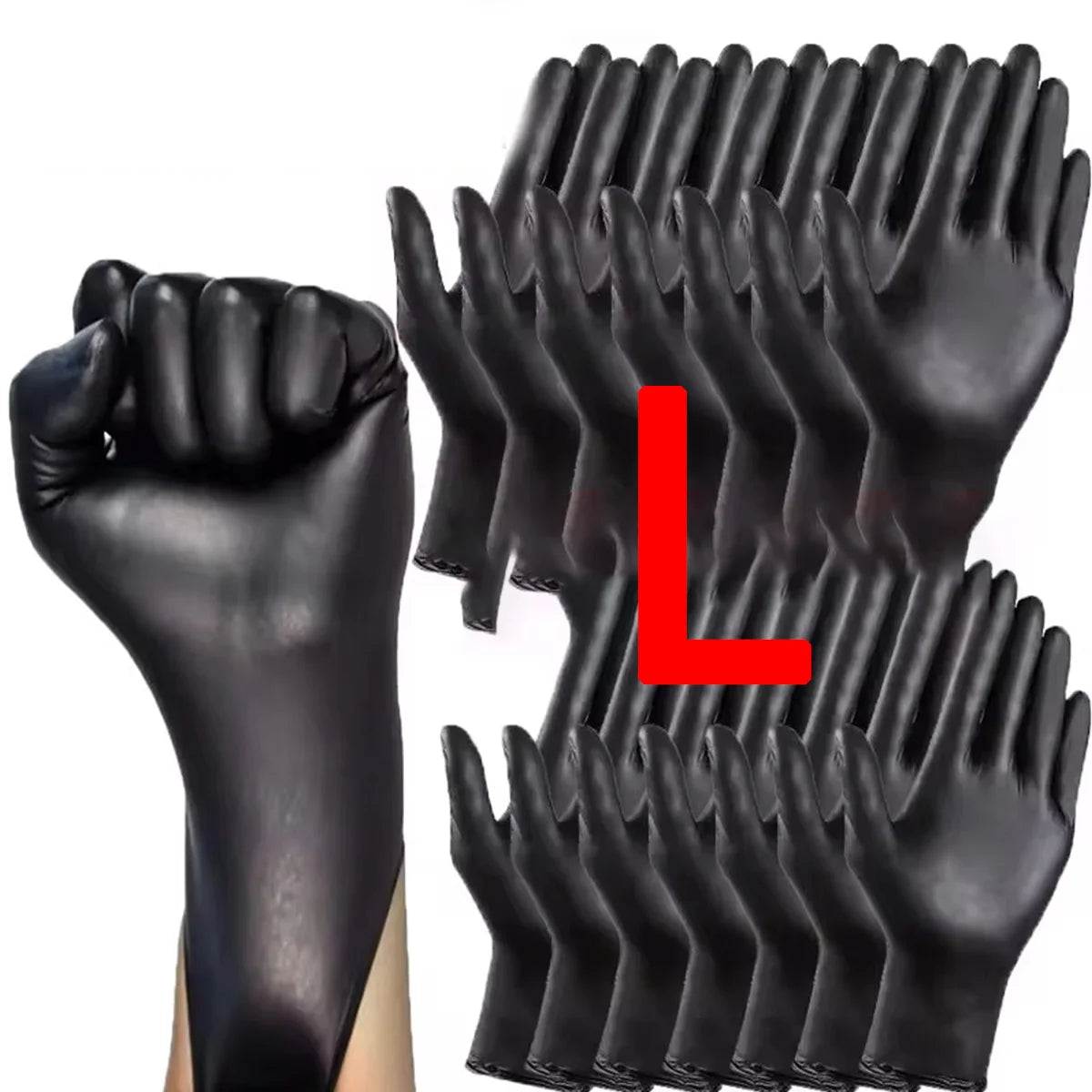 Robuste schwarze Nitrilhandschuhe 6 Mil, latexfrei – Schutz für Haushalt - Arbeit