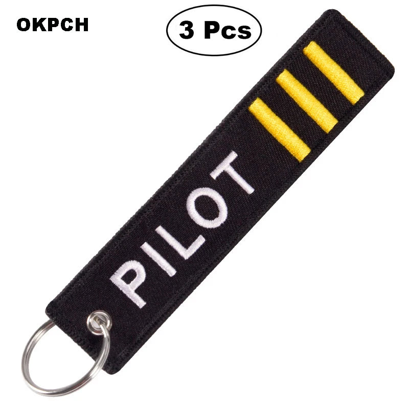 3-teiliges Schlüsselanhänger Set Bestickte Metallanhänger für Autos Motorräder