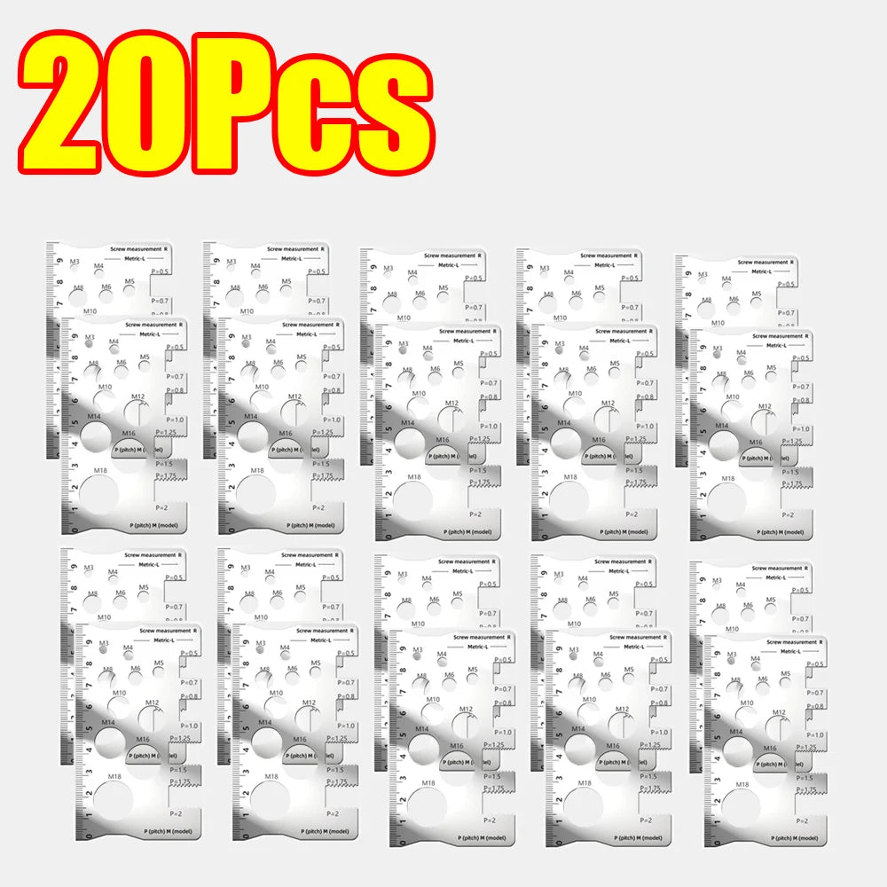 Multifunktionales Schraubengewinde Messset aus Edelstahl