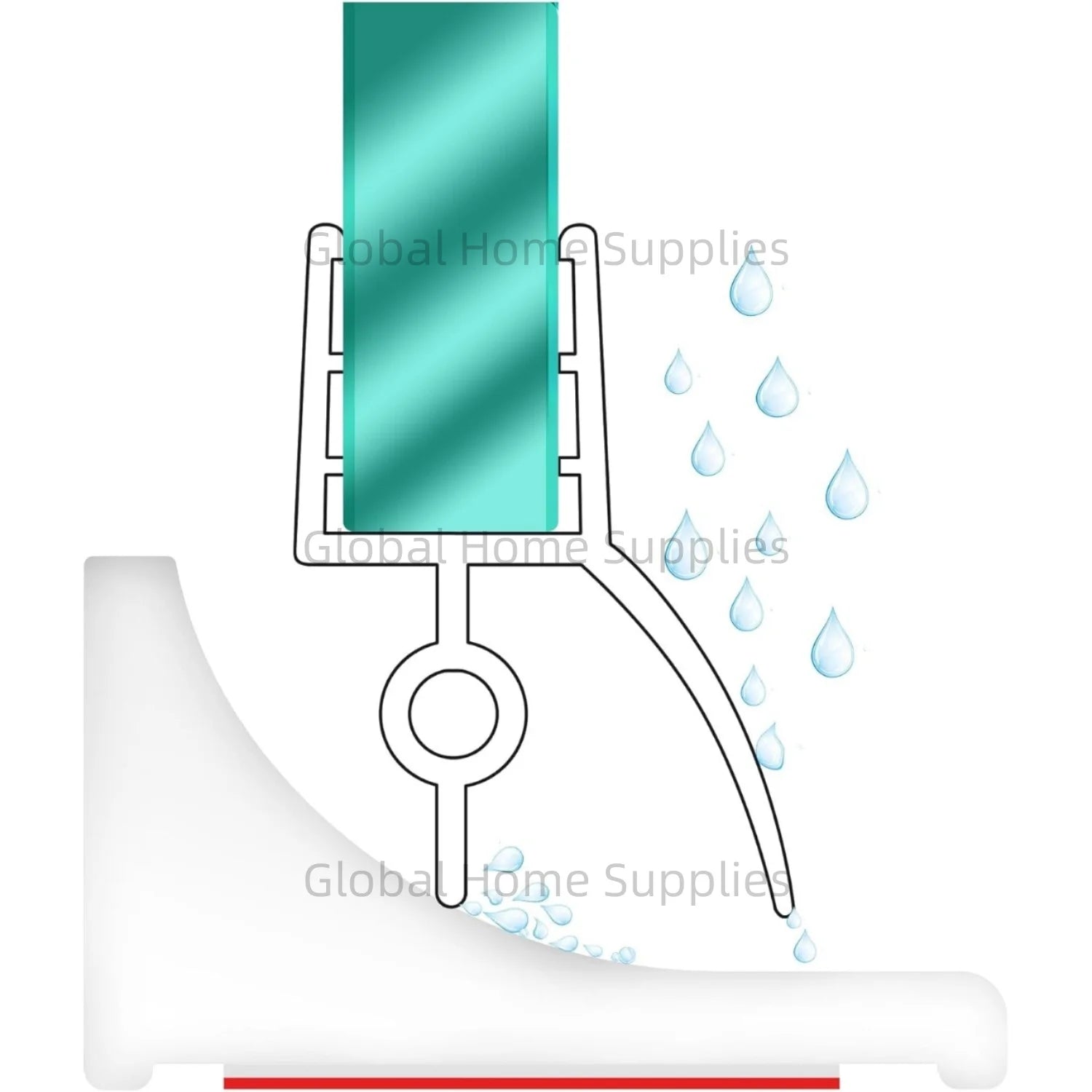 Selbstklebender Silikon Wasser Stopper für Dusche und Küche