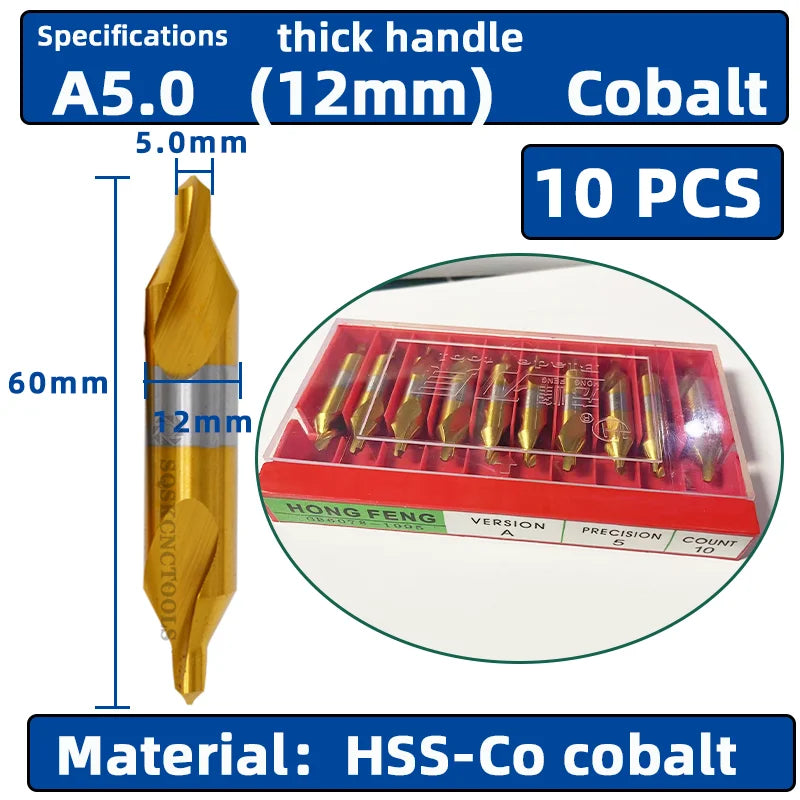 HSS Zentrierbohrer-Set 6-tlg. für präzise Metallbohrungen (1,0-5,0mm)
