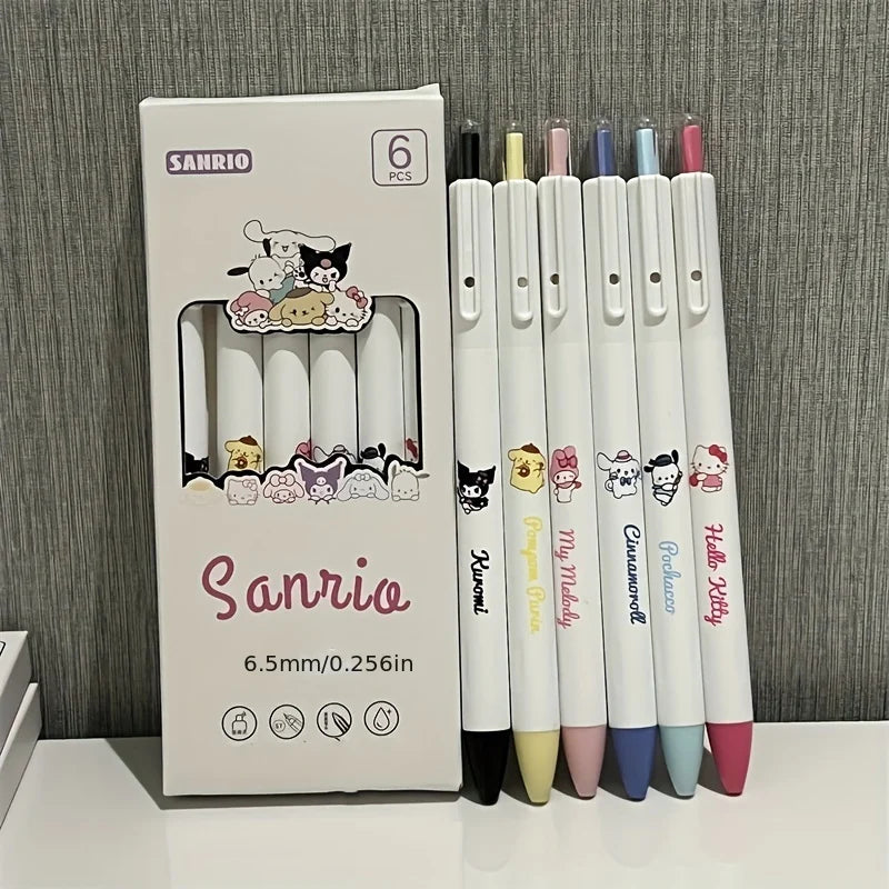 6-teiliges Gelstift-Set mit Hello Kitty - Co – Präzise 0,5mm, schnell trocknend