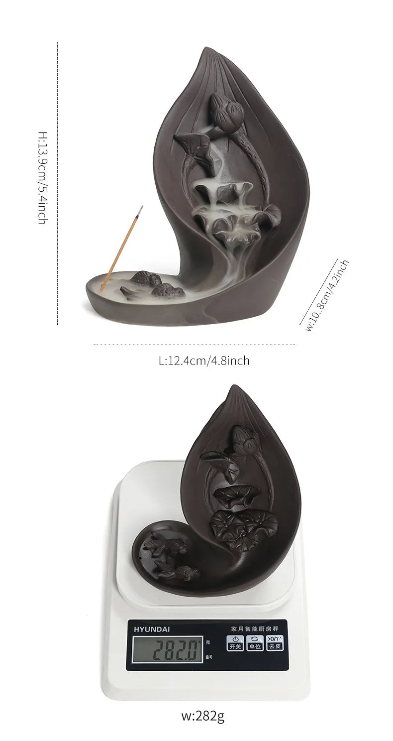 Kreatives lila Lotusblatt Räuchergefäß aus Keramik