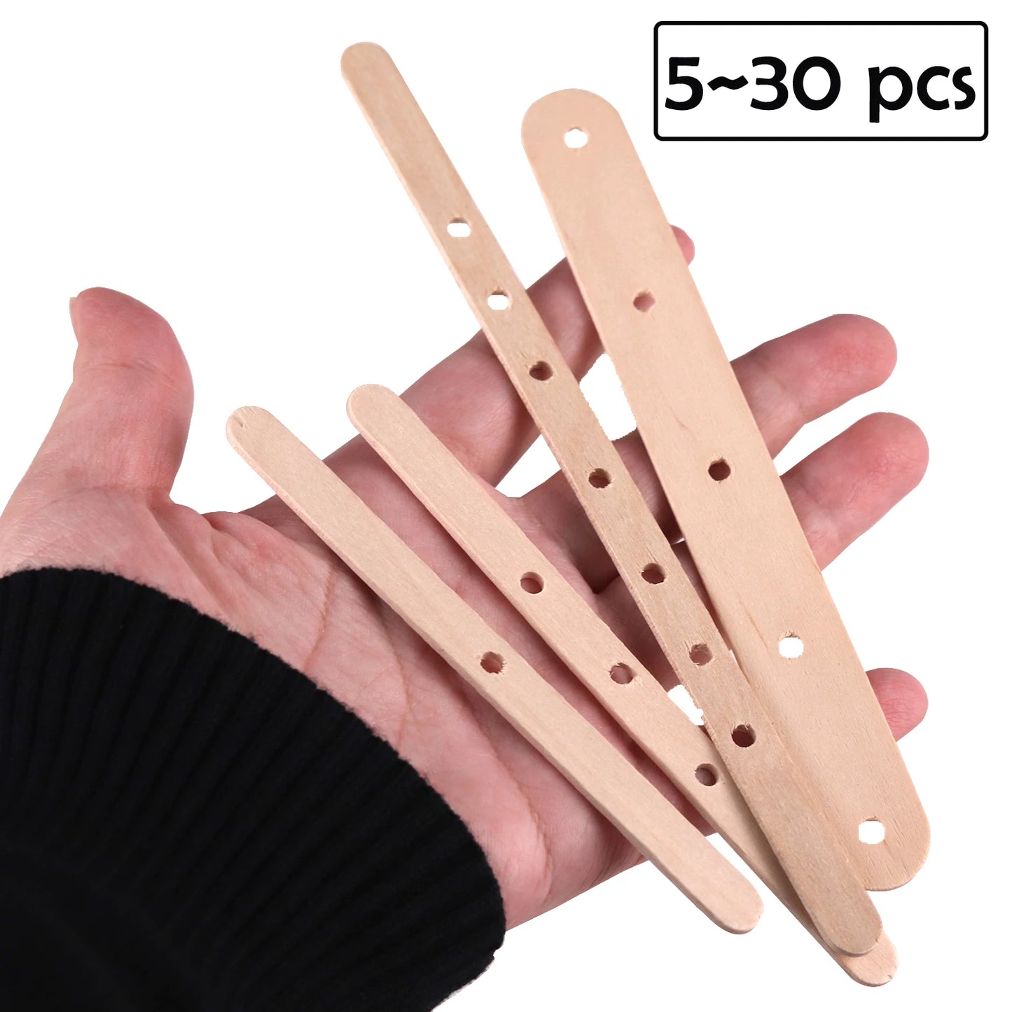 Holz Wachskernhalter mit Löchern 5 20 30 Stück Dochtzentriergerät DIY Kerzen