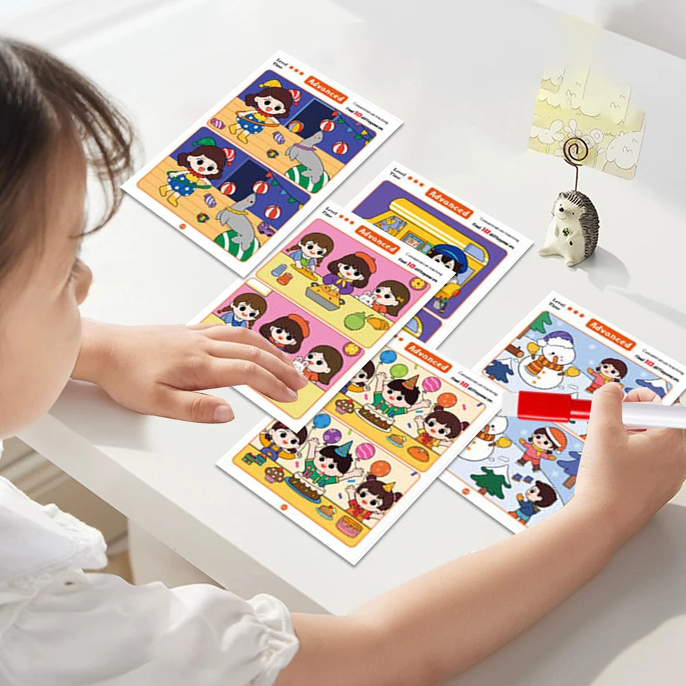 64-teiliges Montessori Lernspiel – Konzentration - Fehler Finden für 6-12 Jahre