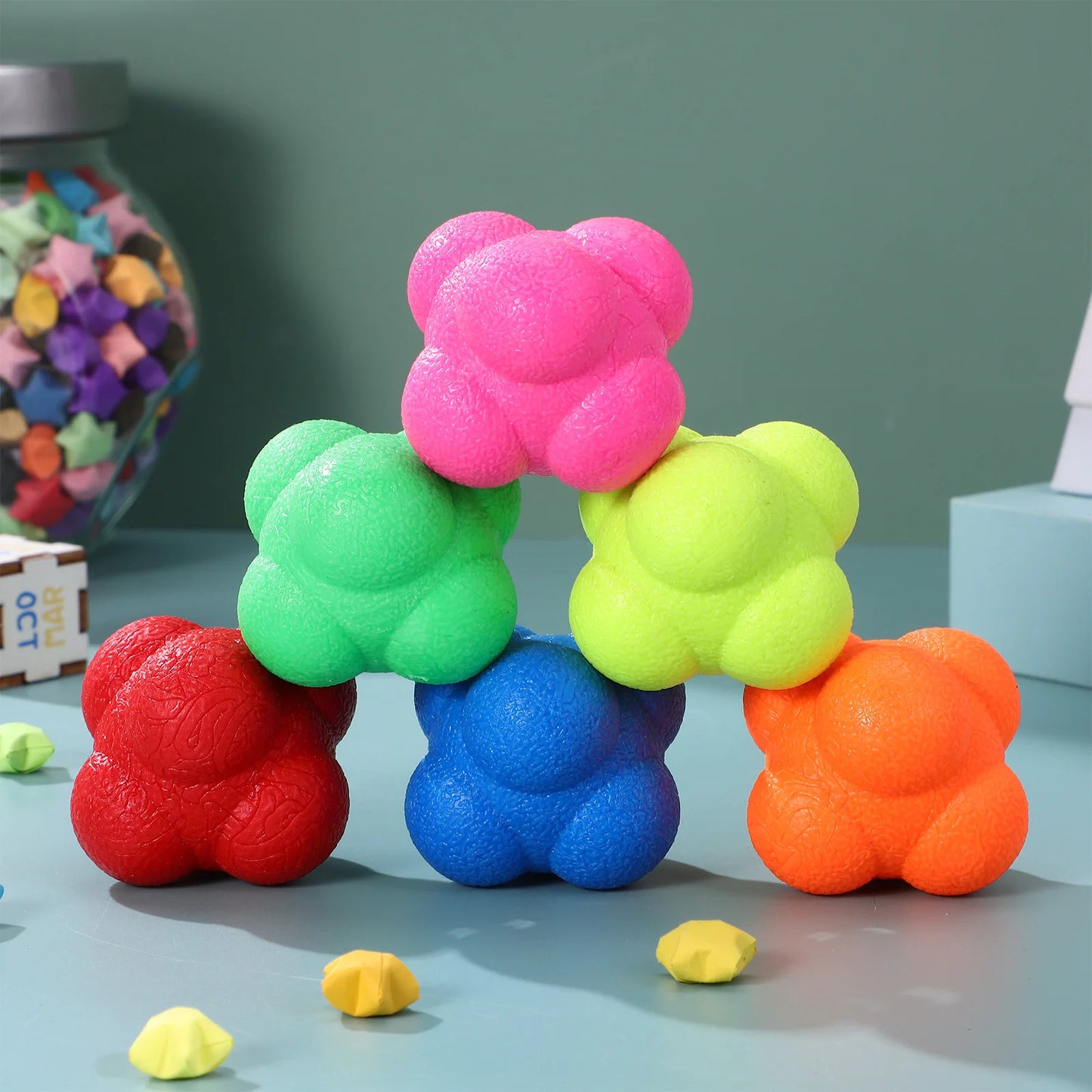 6-teiliges Silikon Sechseck Reflextrainingsset für Sport und Fitness