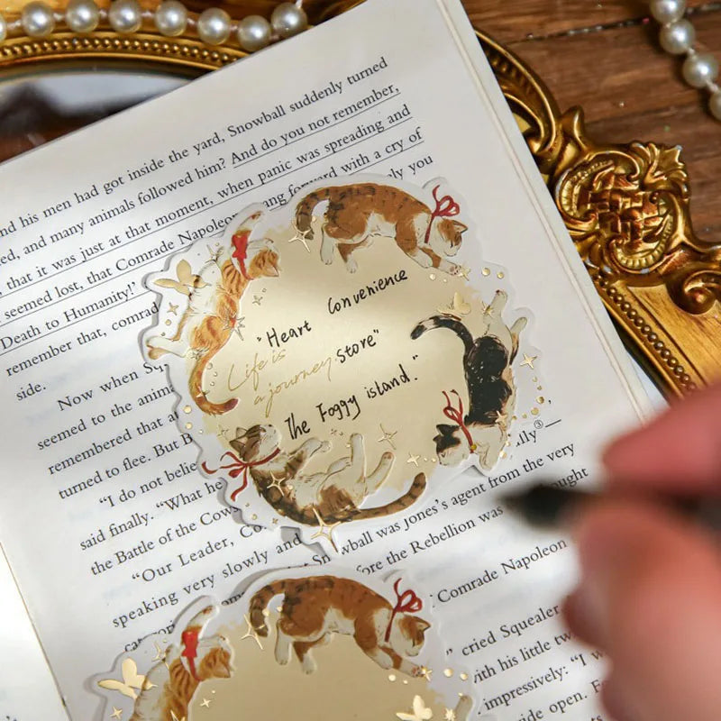 Geprägte Haftnotizen mit Katzenmotiv für kreatives Notieren und Markieren