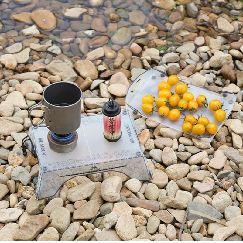 Tragbarer faltbarer Mini Campingtisch mit 2 in 1 Funktion für 3 Personen