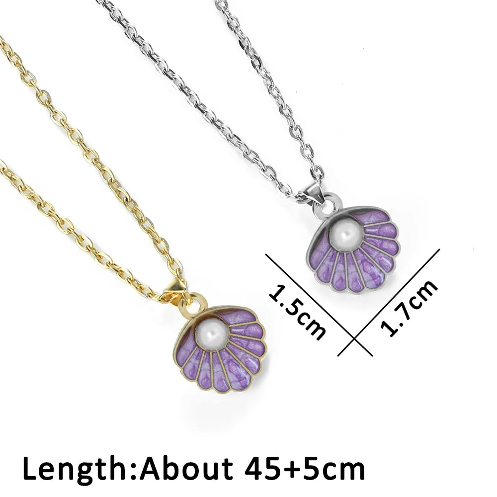 Boho Muschel Perlenanhänger Halskette mit verstellbarer O Kette