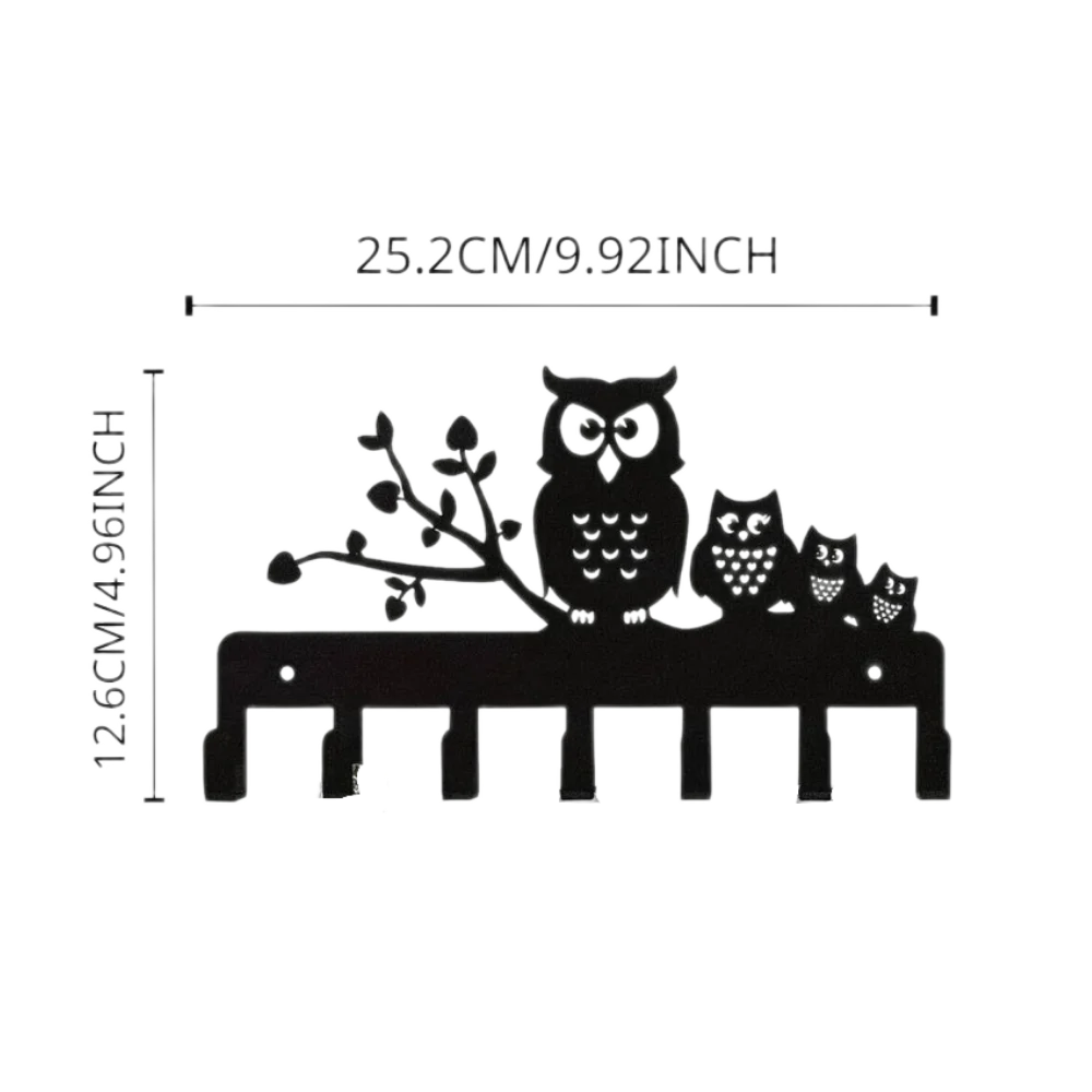 Niedliche Katzen Wandhaken aus Eisen mit 7 Haken für Schlüssel Mäntel