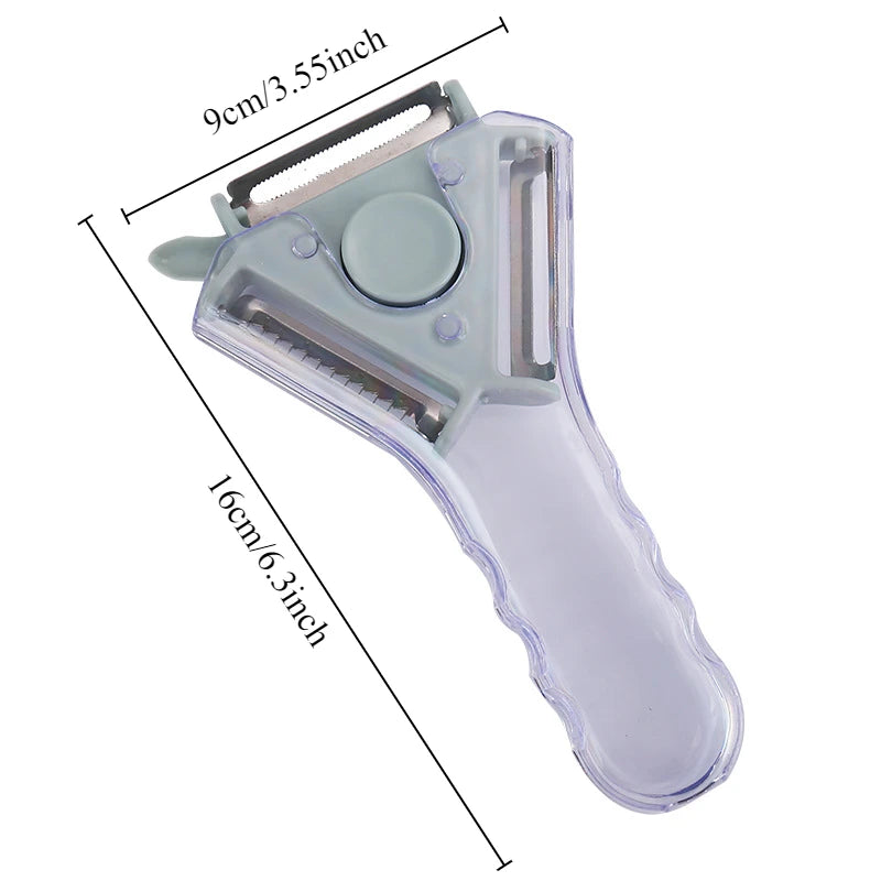 3-in-1 Drehbarer Edelstahl Schäler für Gemüse mit Multifunktion