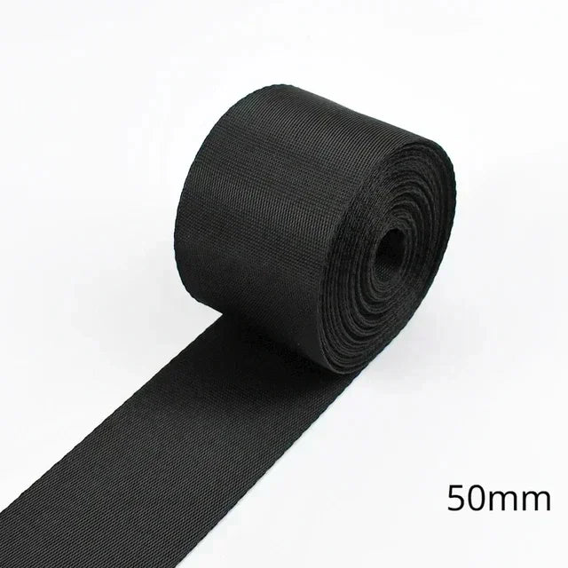 5m Schwarz Nylon Gurtband 10-100mm für Rucksack, Gürtel, DIY Nähen