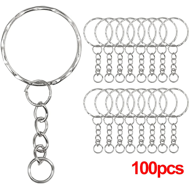 Metall Schlüsselringe Split Ringe 20/100 Stück für DIY Schlüsselanhänger