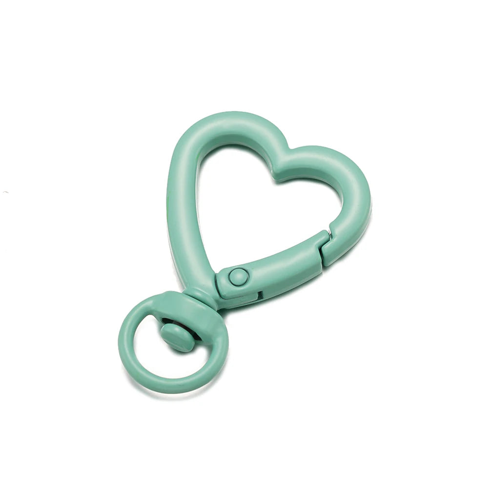 5er Set drehbare Metall-Karabiner mit Herzverschluss für Schmuck DIY