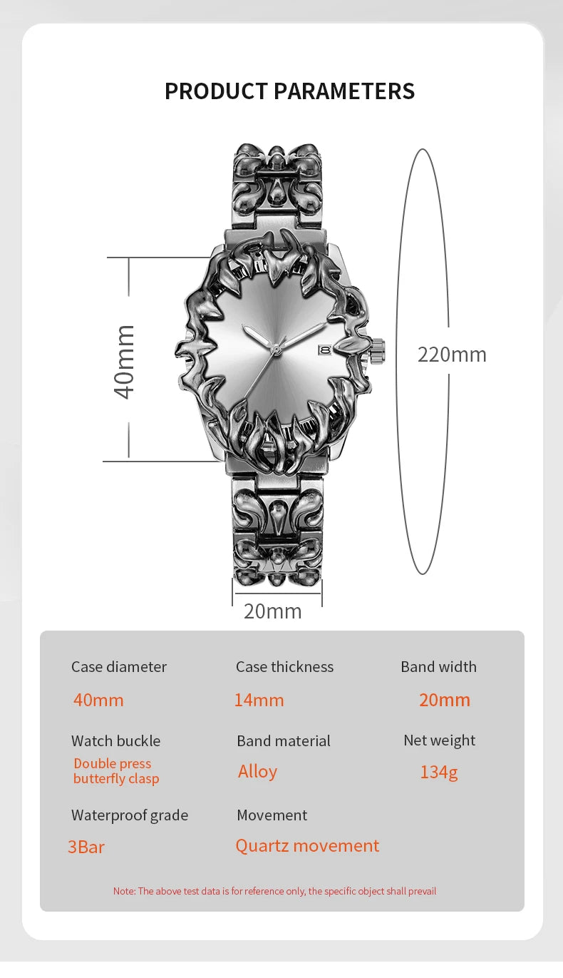 Sportliche Herrenuhr mit Edelstahl Armband und Quarzwerk