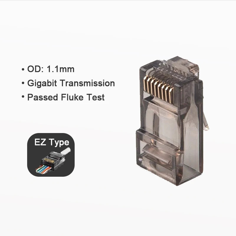 RJ45 Cat6 Pass Through Stecker für stabile und schnelle Netzwerke