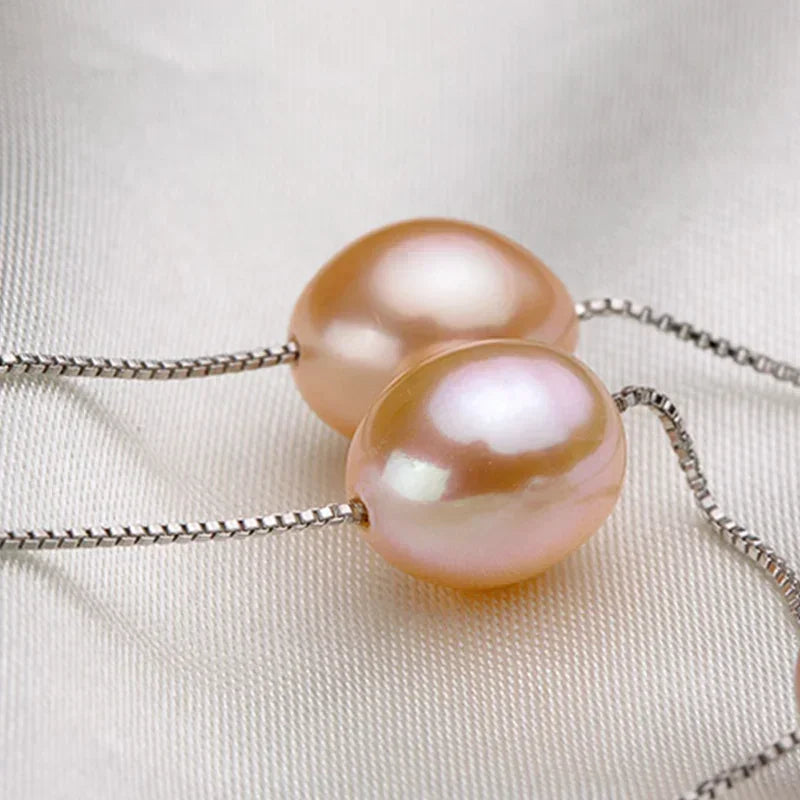 Schmuckset Halskette und Armband mit natürlichen Süßwasserperlen in Silber-Yabubest - Home & More