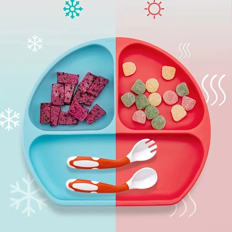 Baby Saugplatte aus Silikon mit Saugnapf spülmaschinen- und mikrowellengeeignet