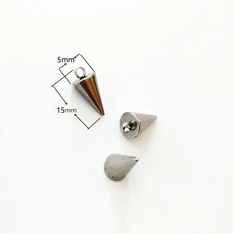 20 Edelstahl Kegel Anhänger Charms für DIY Halskette Schmuck 3x6 bis 5,5x18mm