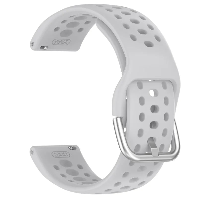 20 mm atmungsaktives Silikon-Uhrenarmband für Sport - Alltag