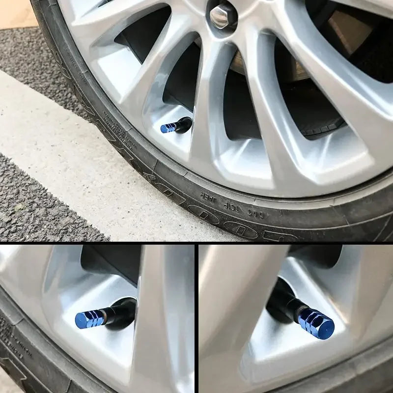 4er Set Aluminium Ventilkappen Reifen Staubschutz Wasserdicht Auto