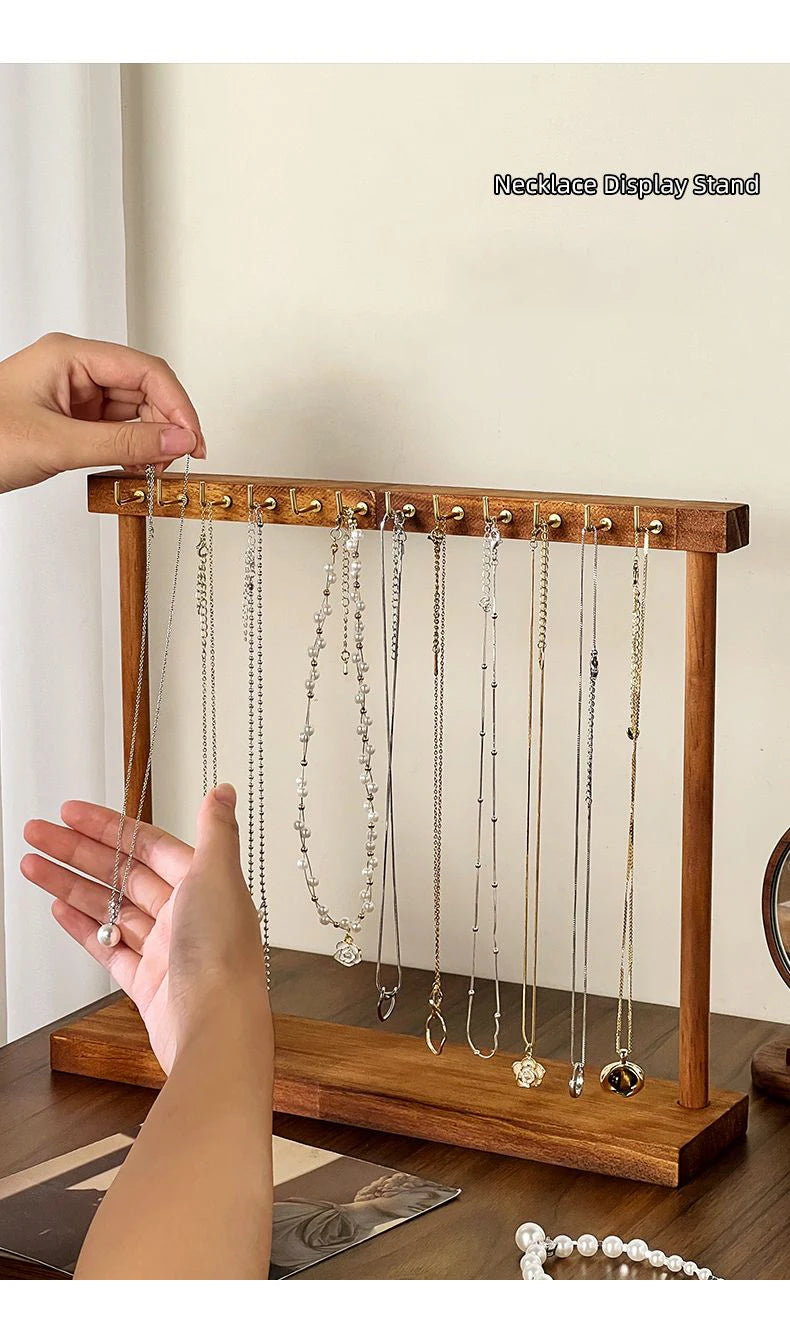 Massivholz Schmuck Organizer Display für Ketten Ohrringe Armbänder