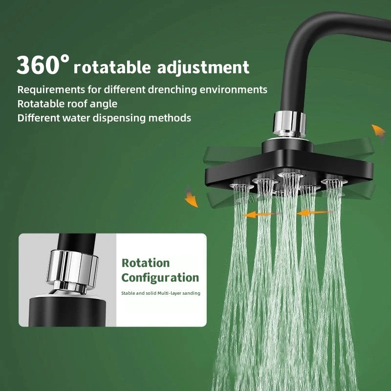 360° Drehbarer Mini-Surround-Duschkopf – Wassersparend - modernes Chrom-Design