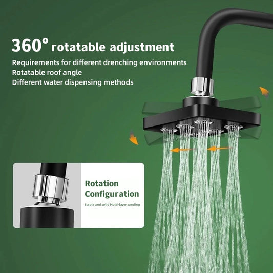 360° Drehbarer Mini-Surround-Duschkopf – Wassersparend - modernes Chrom-Design