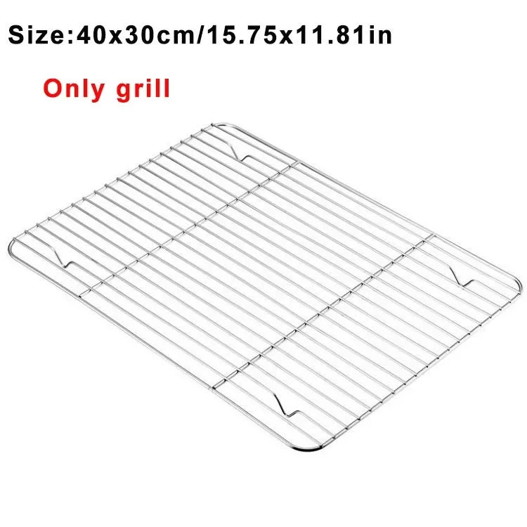 Rechteckiges Edelstahl Backform Set mit abnehmbarem Kühlregal