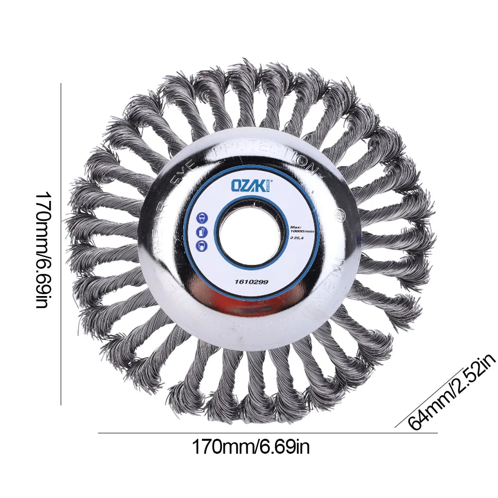 Universal Stahldraht Bürstenkopf 10 6 5 4 Zoll für Garten Unkrautentfernung