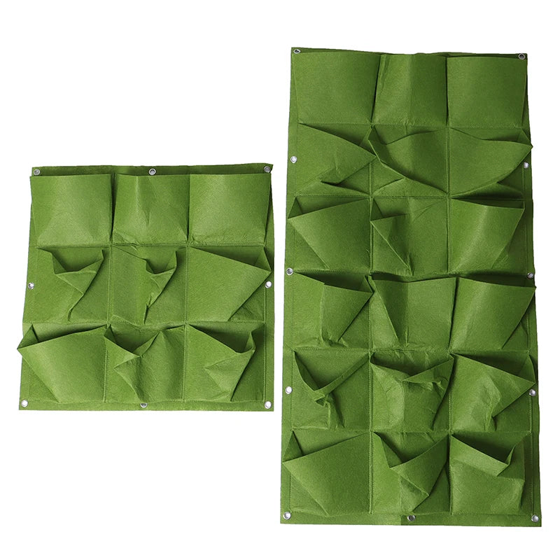 Vertikaler Wandpflanzer Tasche Grün – Ideal für Kräuter - Blumen Garten Balkon