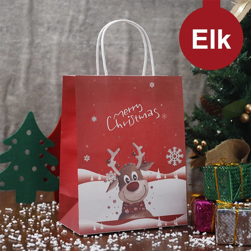 Festliche Geschenktüten aus Kraftpapier für Weihnachtsleckereien