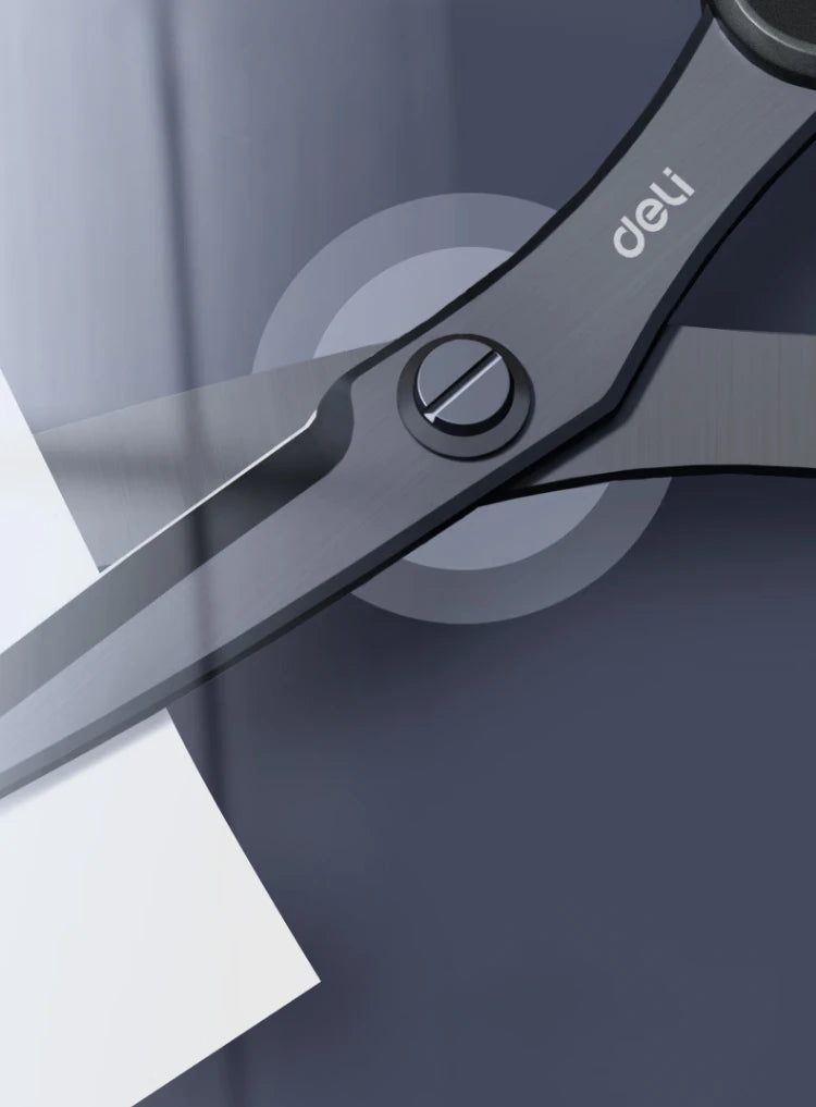 Vielseitige Edelstahl Schere für Büro, Haushalt und Hobby, schwarz