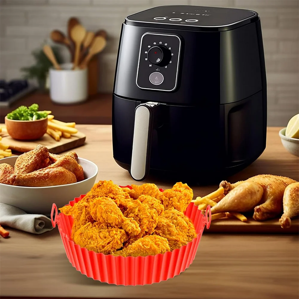 Wiederverwendbares Silikon Backblech und Korb für Heißluftfritteusen